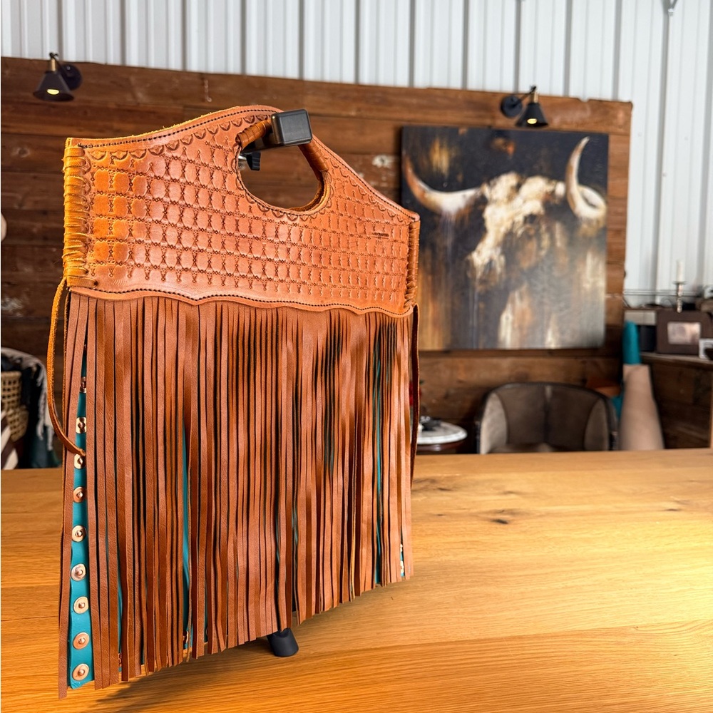 H&J Bespoke Leather Fringe Bag
